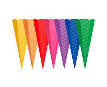 folia Schultüten Rohlinge aus 3D Wellpappe 5er Set einer Farbe