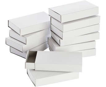folia Große Streichholzschachteln weiß 12 Stück