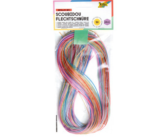folia Scoubidou Flechtschnüre Metallic Mix 100 cm 50 Stück