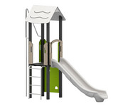 Spielturm mit Rutsche und Kletterwand 1