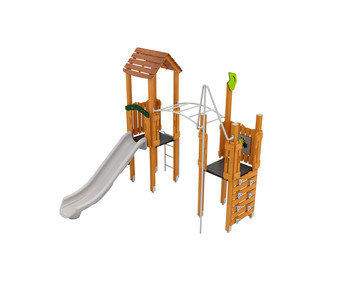 Spieltürme mit Rutsche Rutschstange und Kletterwand Massivholz