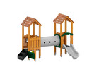 Spieltürme mit Tunnel Brücke und Rutsche Massivholz