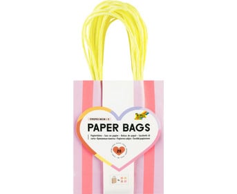 folia Papiertüten Stripes Neon 20 Stück