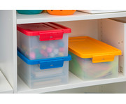 Betzold Aufbewahrungsbox 16 x 39 5 x 27 5 cm weiß transparent Grundfarben 4