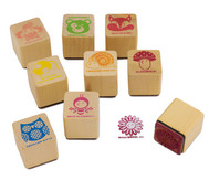 Lehrerstempel aus Holz, 9 Stück
