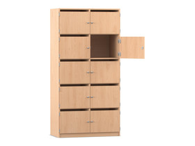 Flexeo® Schließfachschrank, 10 Fächer mit Briefschlitzen, Breite 94,4 cm