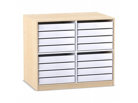 Flexeo® Papier- und Bilderschrank, 16 kleine Auszüge
