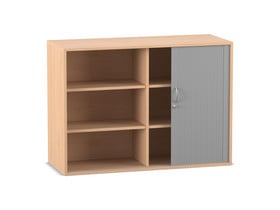 Flexeo® Rollladen-Aufsatzschrank, 6 Fächer, Breite: 126,4 cm