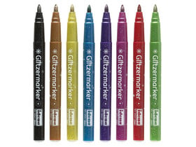 Glitzermarker, 8 Farben