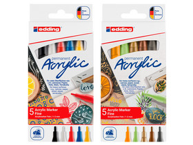 edding 5300 Acrylmarker, fein, 5er-Set