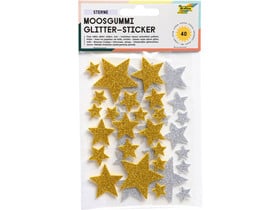 Moosgummi-Glitzer-Sticker „Sterne“, 2er-Set