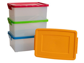 Betzold Aufbewahrungsbox, 16 x 39,5 x 27,5 cm, weiß-transparent, Grundfarben