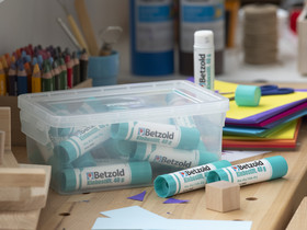 Betzold Aufbewahrungsbox, 11,2 x 27,1 x 17,5 cm, transparent-weiß