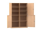 Flexeo® Schrank 10 Fächer Mittelwand 4 Halbtüren Breite 126 4 cm