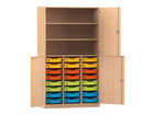 Flexeo® Halbtürenschrank PRO 3 Reihen 24 Boxen Gr S 3 Fächer 4 Halbtüren