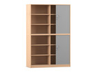 Flexeo® Rollladenschrank 12 Fächer Mittelwand 2 Türen Breite 126 4 cm