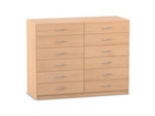 Flexeo® Schrank 12 kleine Schubladen Breite 126 4 cm