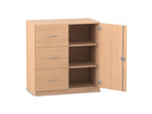 Flexeo® Schrank 3 großen Schubladen 3 Fächer rechts 1 Tür Breite 94 4 cm