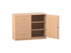 Flexeo® Schrank 3 großen Schubladen 3 Fächer rechts 1 Tür Breite 126 4 cm