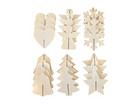 3D Holz Weihnachtsanhänger 24 Stück