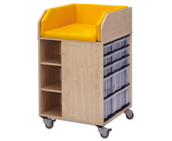 Fahrbare Wickelkommode mit 10 Boxen