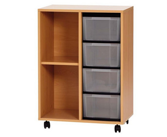 Flexeo® Regal 2 Reihen 4 große Boxen 2 Fächer links