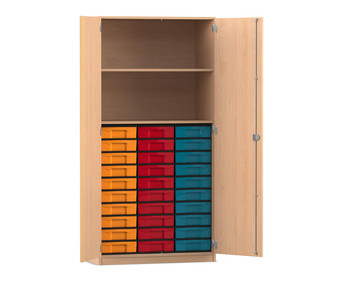 Flexeo® Schrank 30 kleine Boxen 2 Fächer 2 Türen