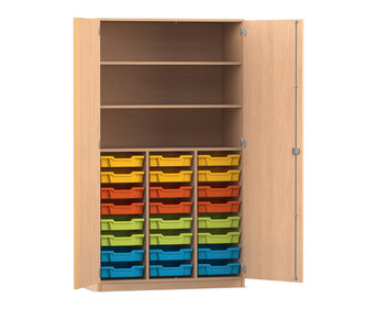 Flexeo® Hochschrank PRO 3 Reihen 24 Boxen Gr S 3 Fächer