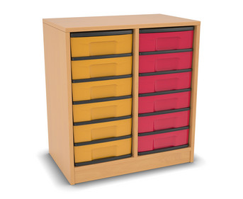 Flexeo® Regal 2 Reihen 12 kleine Boxen Mittelwand