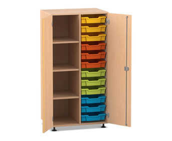 Flexeo® Schrank PRO 2 Reihen 12 Boxen Gr S 4 Fächer links 2 Türen