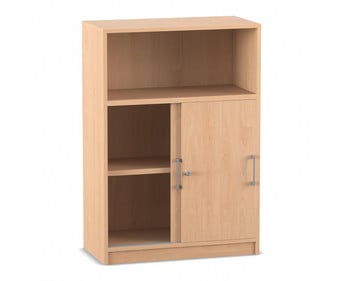 Flexeo® Kombi Schrank unten Schiebetüren oben 1 Fach = 3 Ordnerhöhen