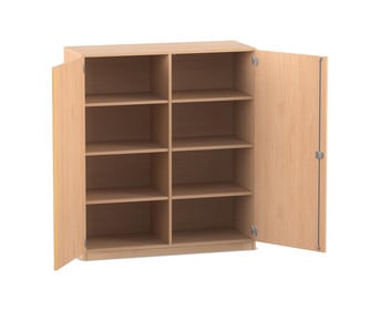 Flexeo® Schrank 8 Fächer Mittelwand 2 Türen Breite 126 4 cm