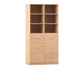 Flexeo® Schrank 6 große Schubladen 6 Fächer Mittelwand Breite 94 4 cm