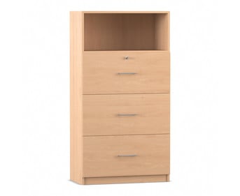 Flexeo® Schrank 3 große Schubladen oben 1 Fach = 4 Ordnerhöhen