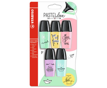 STABILO Mini Textmarker Pastell 5er Set