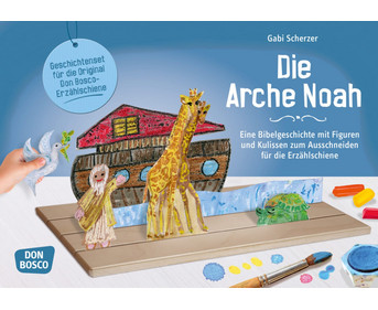 Die Arche Noah mit Figuren zum Ausschneiden für die Erzählschiene
