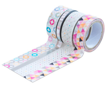 Washi Tape 4 Rollen Hotfoil silber