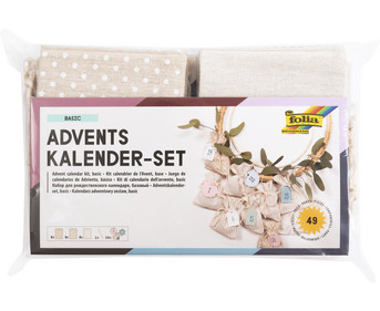 Adventskalender Set mit Stoffbeuteln 10 x 13 cm