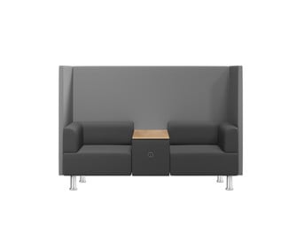 Soft Seating BE SOFT Doppelsitzer mit Tisch grau