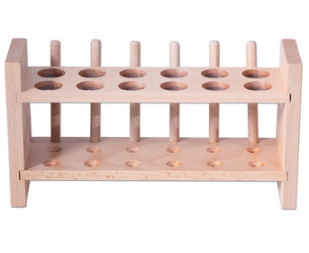 Reagenzglasgestell aus Holz