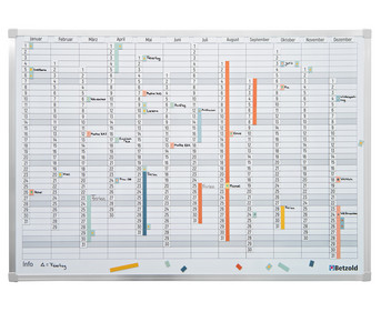 Betzold Whiteboard Jahresplaner mit Magnetsymbolen 65 x 95 cm