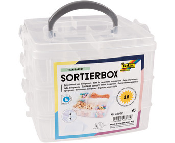 Sortierbox transparent mit bis zu 18 Fächern