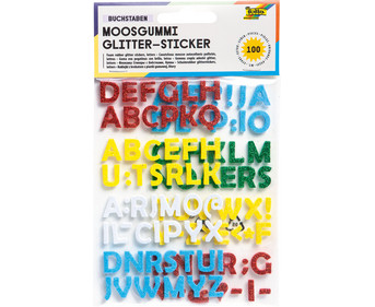 Moosgummi Glitzer Sticker Buchstaben 2er Set