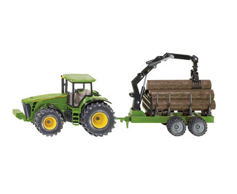 Siku John Deere mit Forstanhänger 1:50