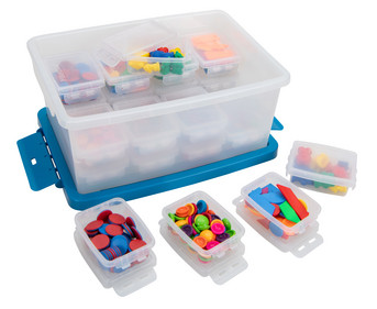 Betzold Aufbewahrungsboxen Set weiß transparent 25 teilig