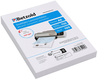 Betzold Laminierfolien DIN A6 100 Stück 150 mic glänzend