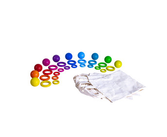 Balancespiel Fröbel Kugeln und Ringe