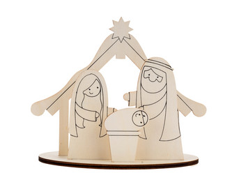 Teelichthalter Weihnachtskrippe zum Gestalten