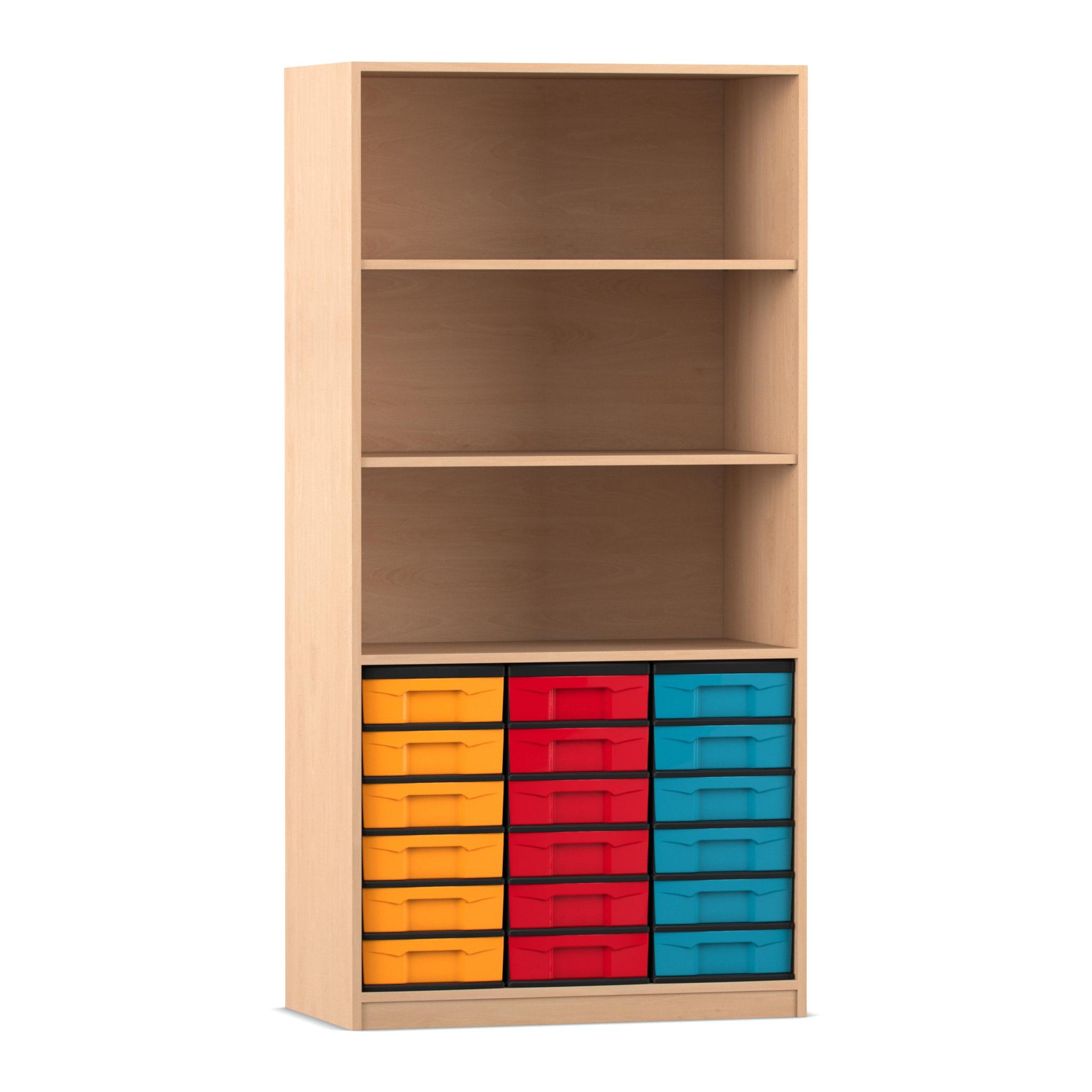 Flexeo Regal, 3 Fächer, 18 kleine Boxen HxB: 190 x 94,4 cm Flexeo Regal, 3 Fächer, 18 kleine Boxen HxB: 190 x 94,4 cm